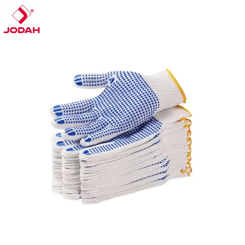 Blue PVC Single Dotted Gloves